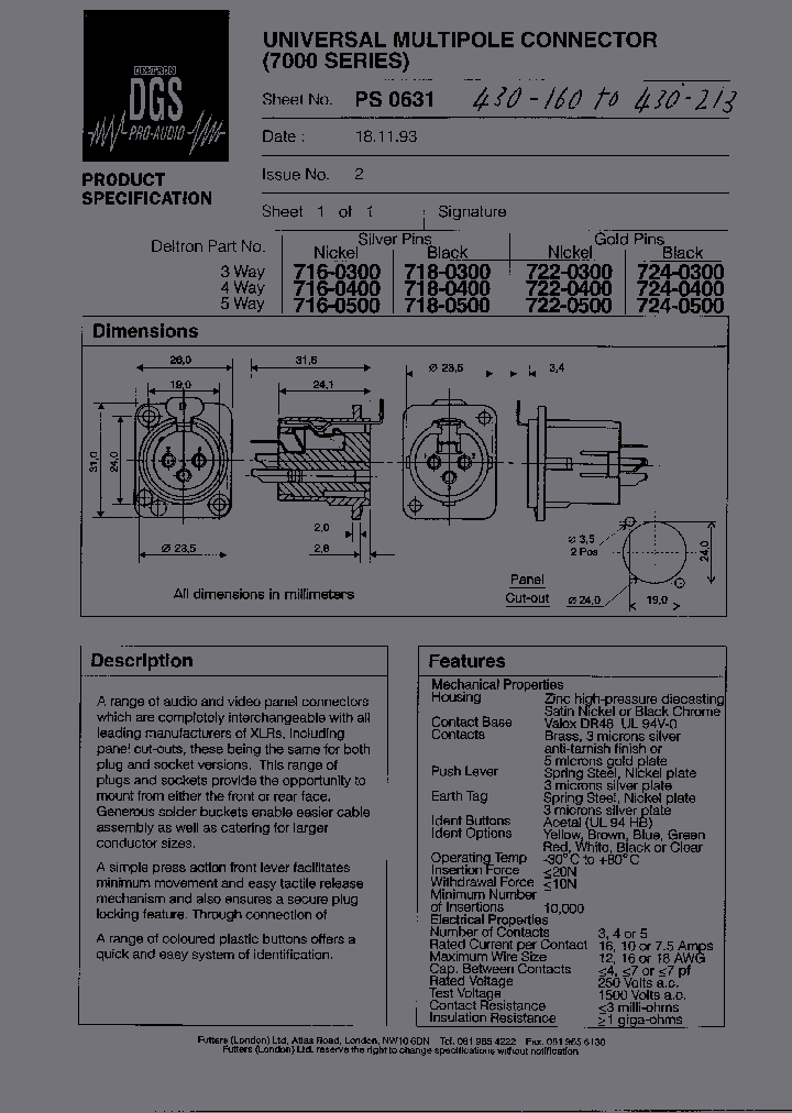 716-0301-01SPECIAL_2223560.PDF Datasheet