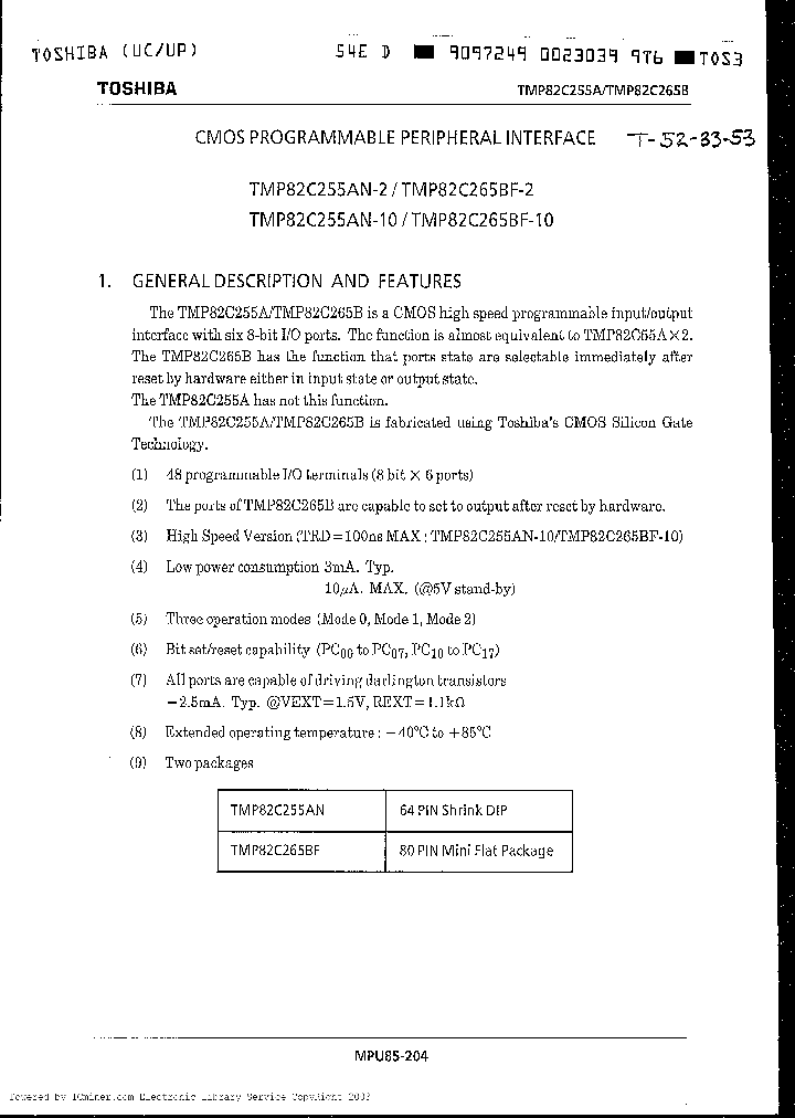 TMP82C265BF10_2236960.PDF Datasheet
