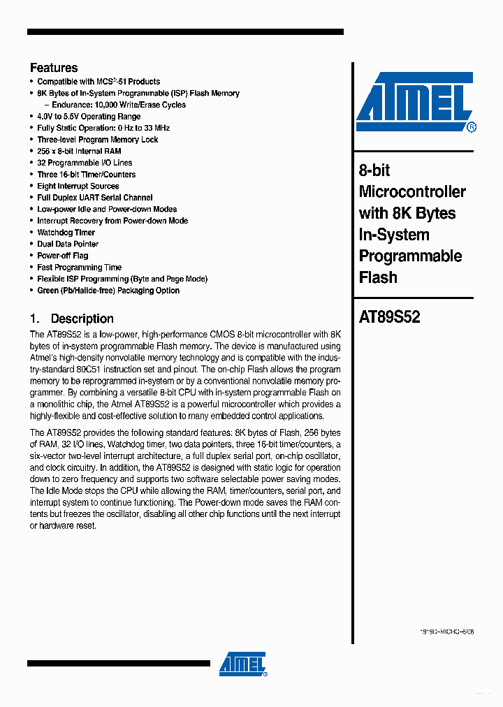 ATMEL89S52_2242305.PDF Datasheet