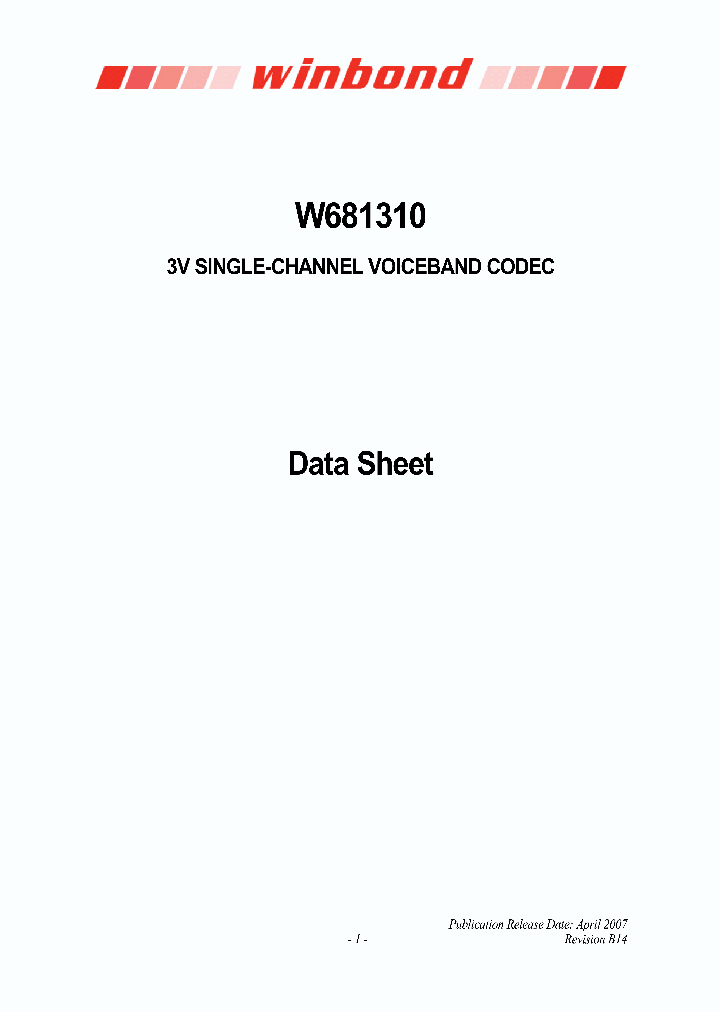 W68131007_2249859.PDF Datasheet