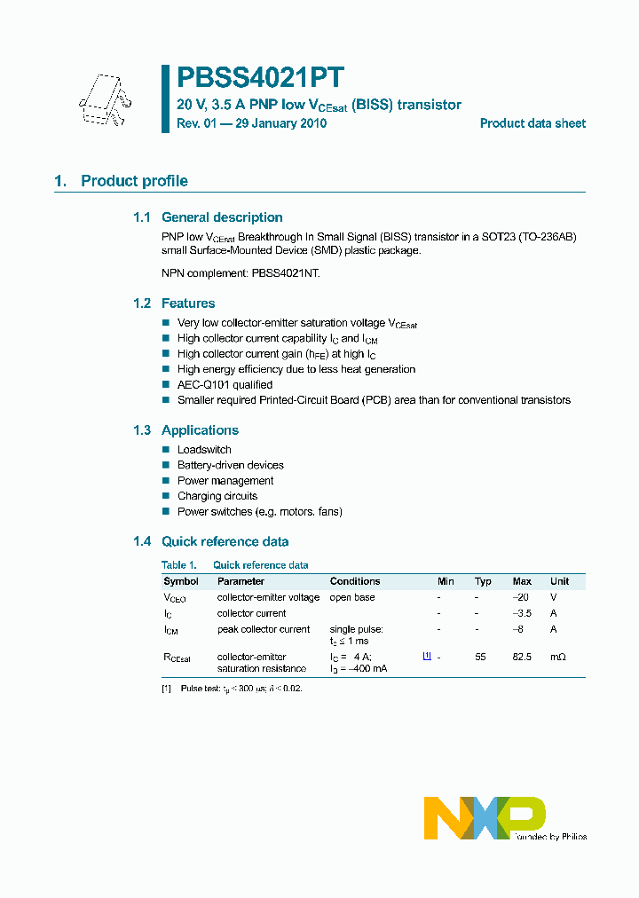 PBSS4021PT_2258669.PDF Datasheet