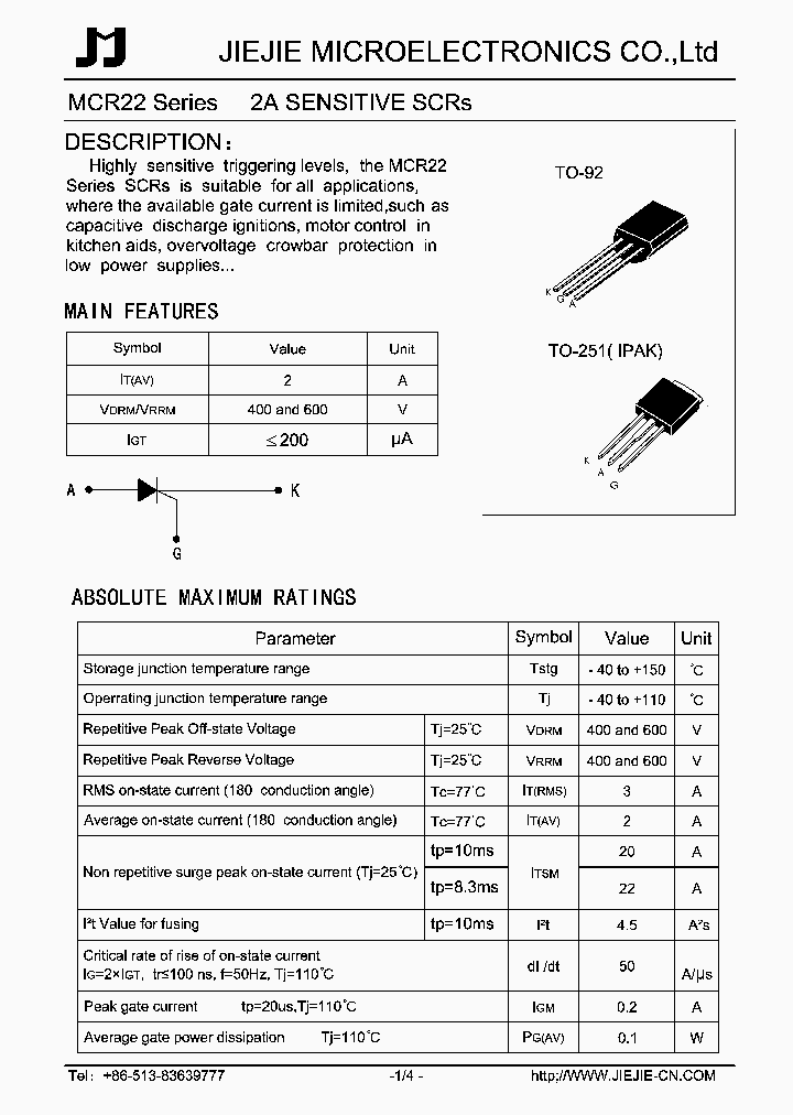 MCR22_2260480.PDF Datasheet