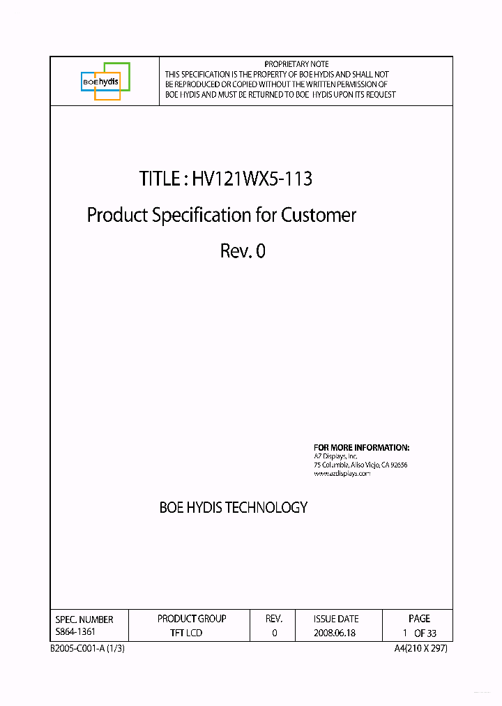 HV121WX5-113_2268458.PDF Datasheet