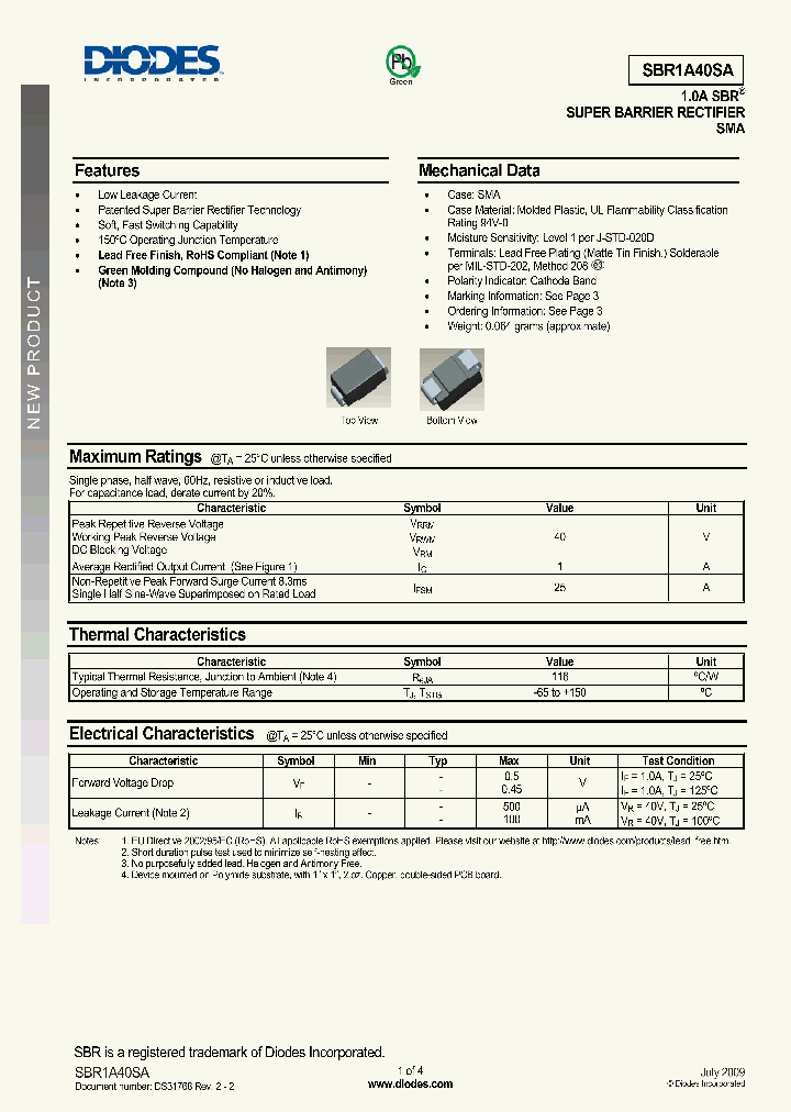 SBR1A40SA-13-F_2278793.PDF Datasheet