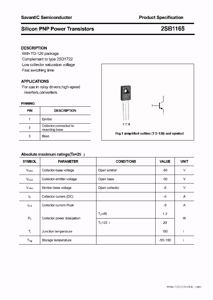 2SB1165_2286504.PDF Datasheet