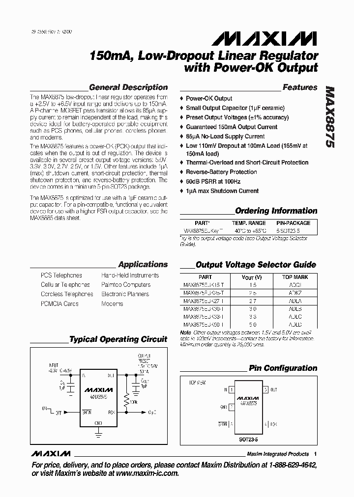 MAX8875_2289805.PDF Datasheet