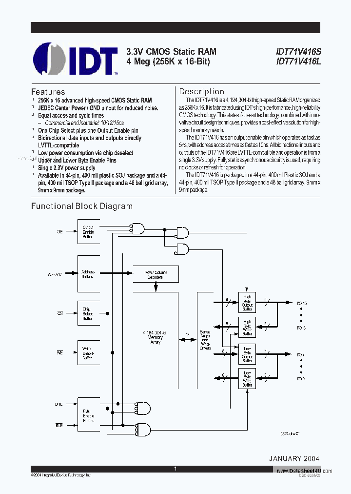 IDT71V416L_2379278.PDF Datasheet