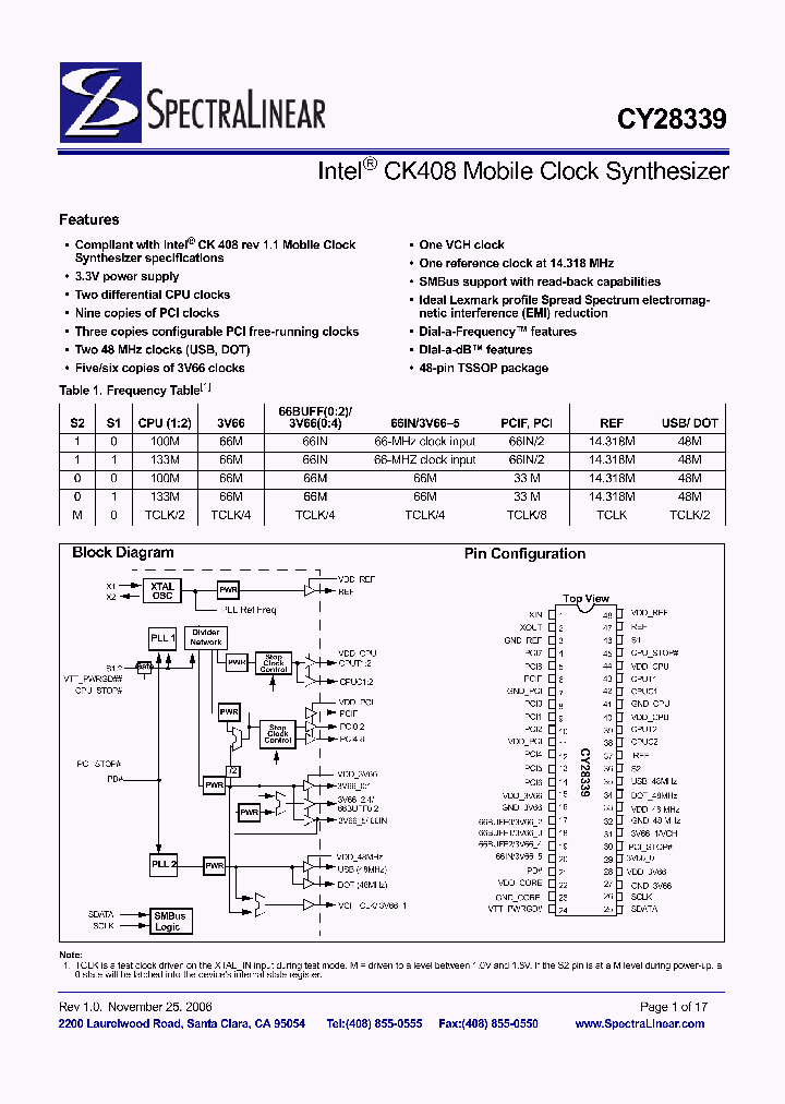 CY28339ZXC_2394388.PDF Datasheet