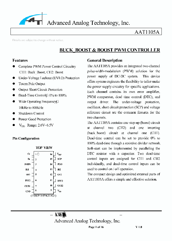 AAT1105A-T1_2400259.PDF Datasheet