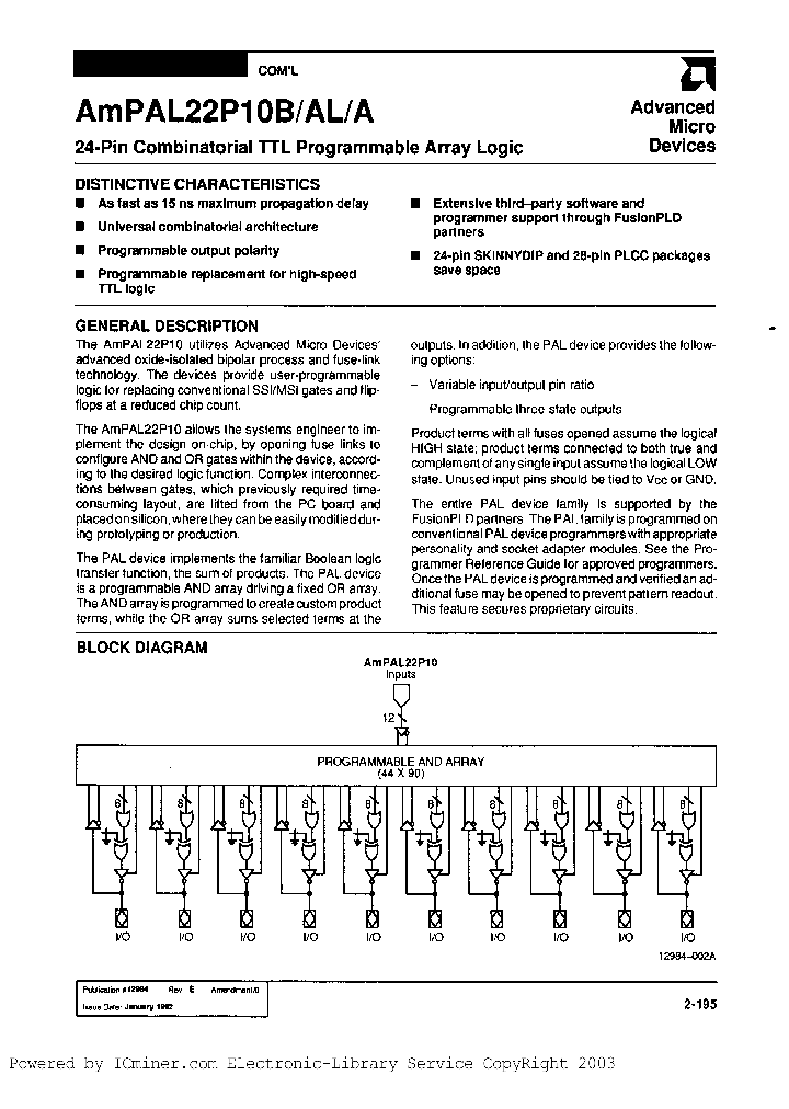 AMPAL22P10BBLA_2430334.PDF Datasheet