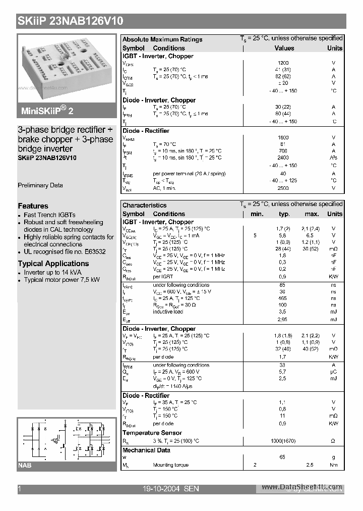 SKIIP23NAB126V10_2448854.PDF Datasheet