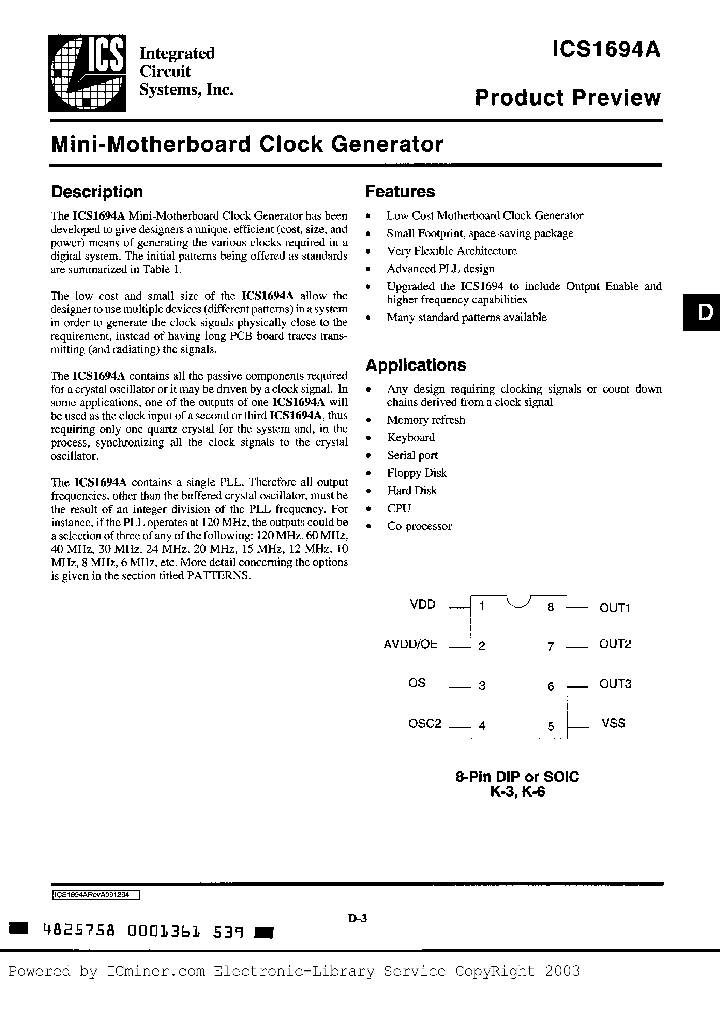 ICS1694AM-016_2529907.PDF Datasheet