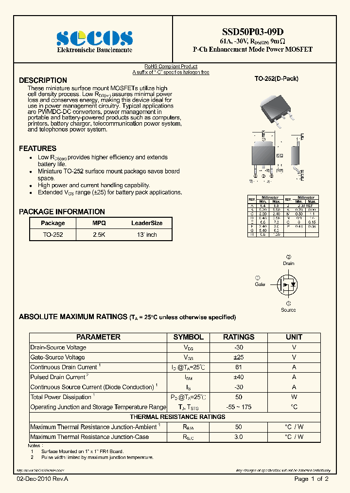 SSD50P03-09D_2654521.PDF Datasheet