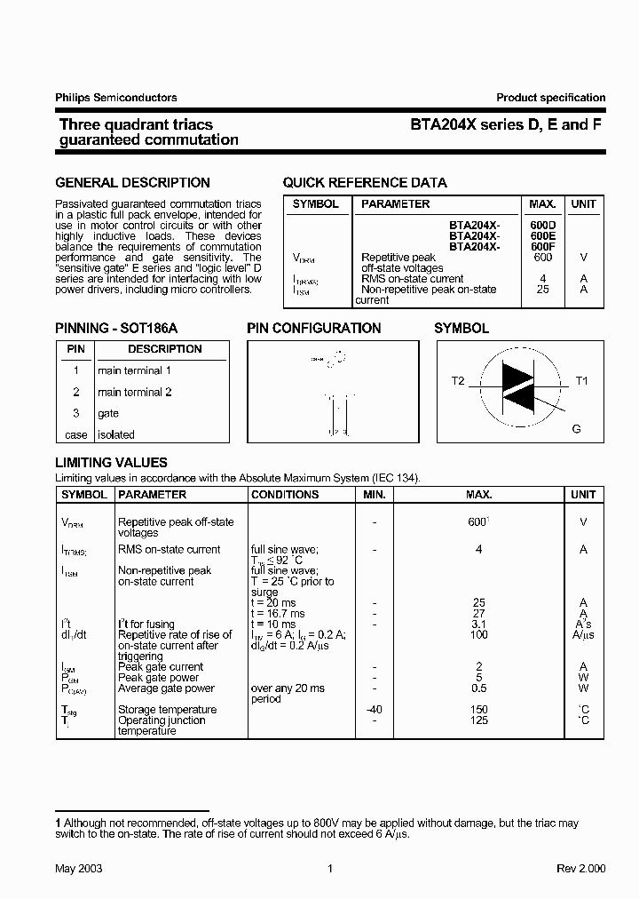 BTA204XSERIESDEANDF_2680357.PDF Datasheet