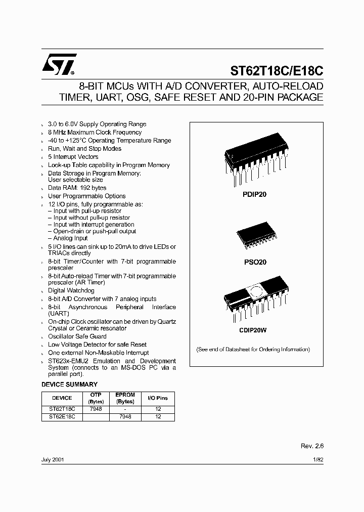 ST62E18CF1_2707996.PDF Datasheet
