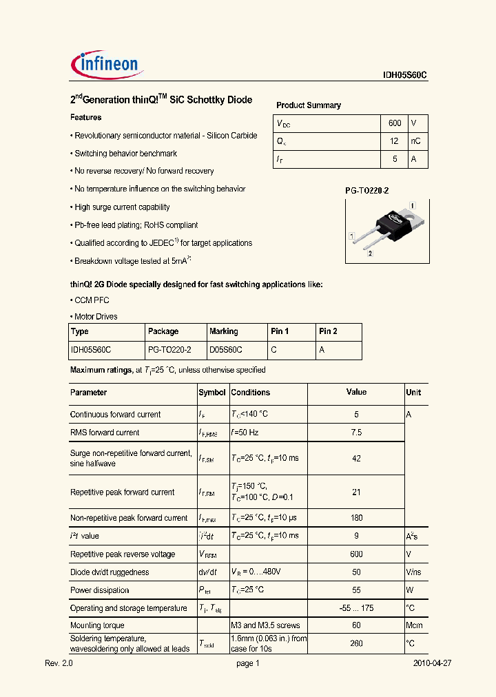 IDH05S60C_2721293.PDF Datasheet