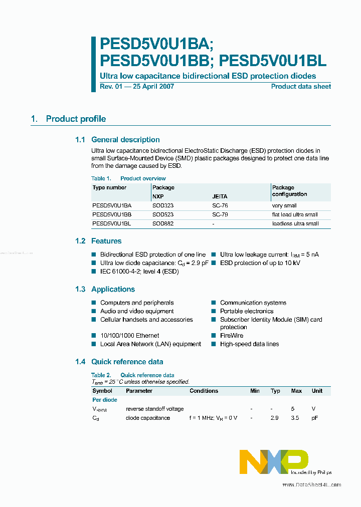 PESD5V0U1BA_2724795.PDF Datasheet