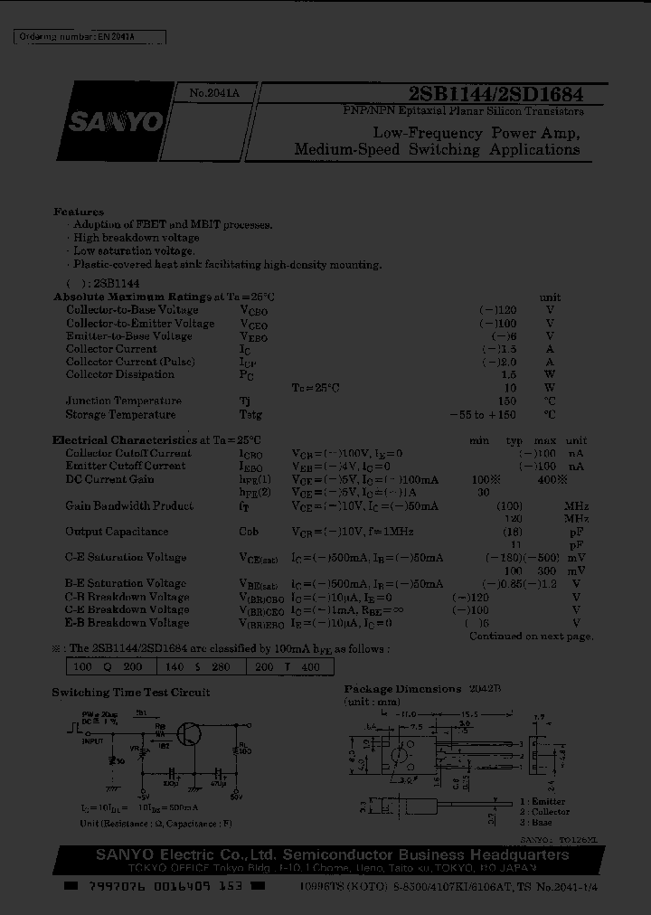 2SD1684T_2726580.PDF Datasheet