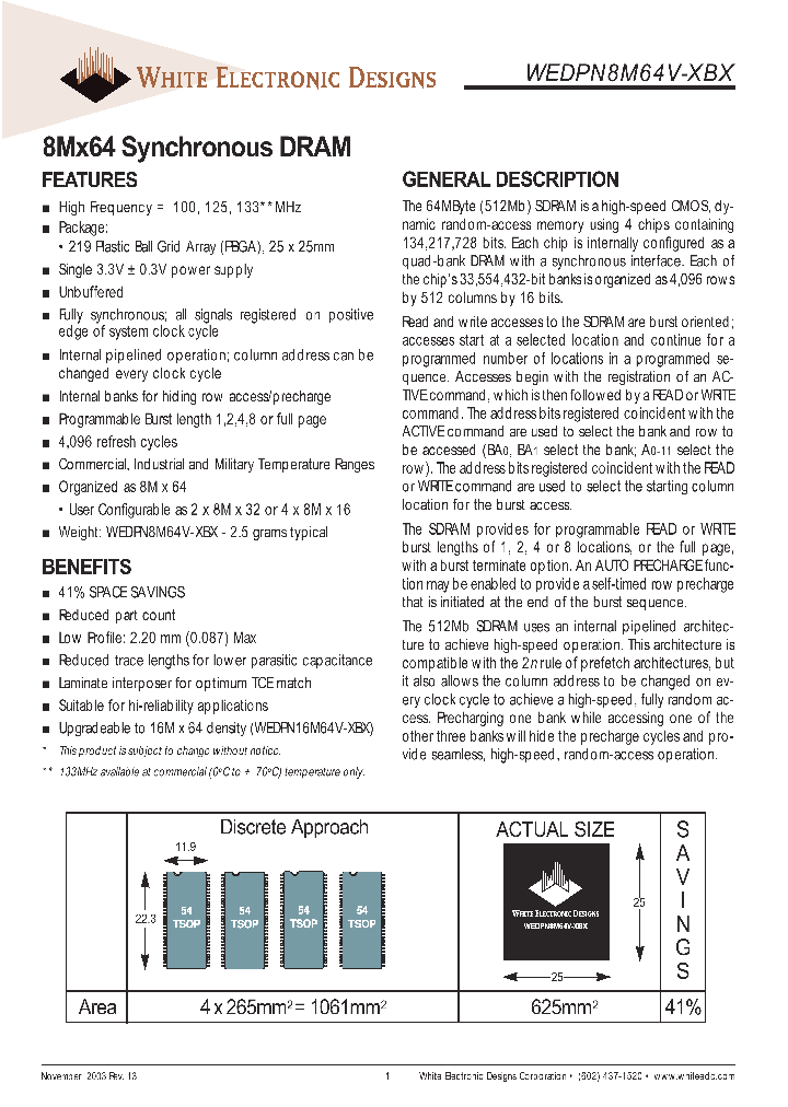 WEDPN8M64V-XBX_2729616.PDF Datasheet