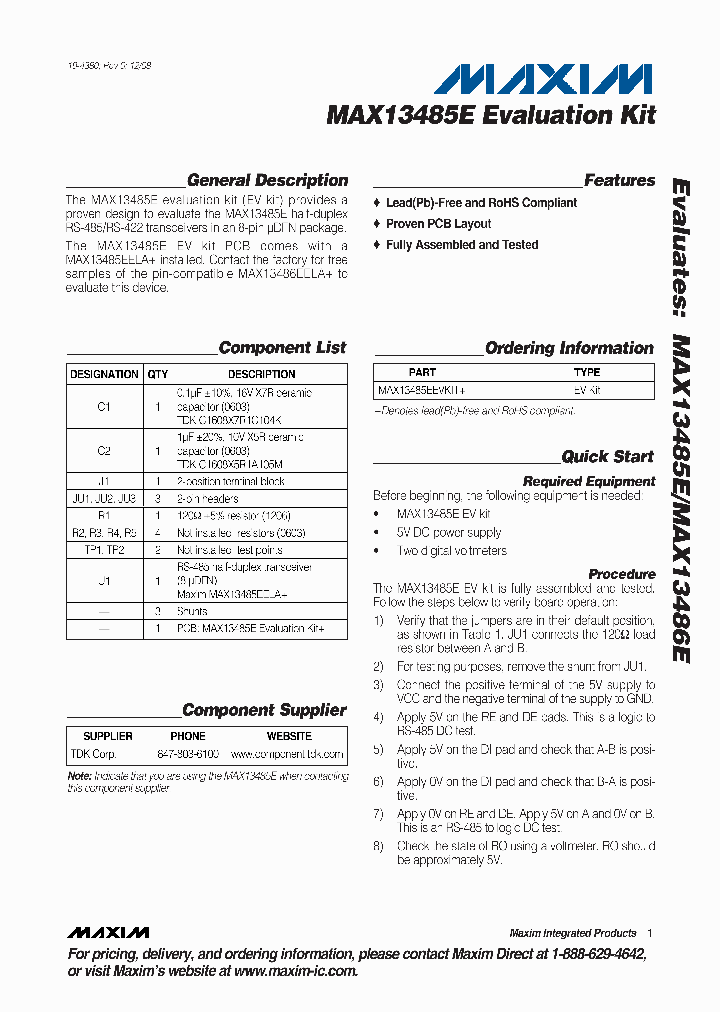 MAX13485EEVKIT_2730177.PDF Datasheet