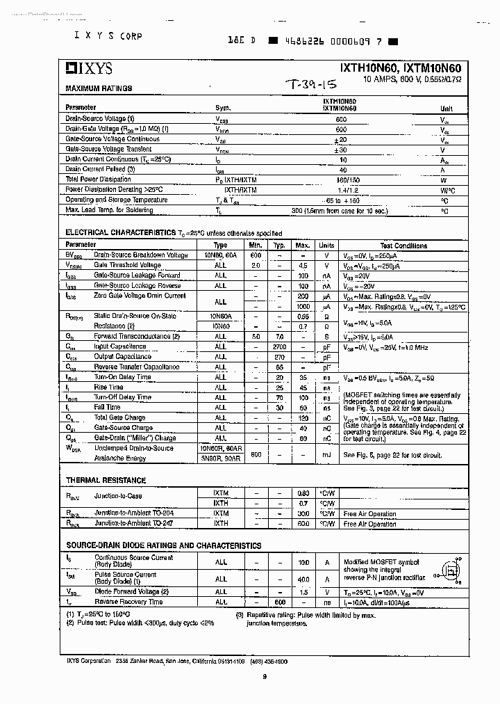 IXTH10N60_2748082.PDF Datasheet