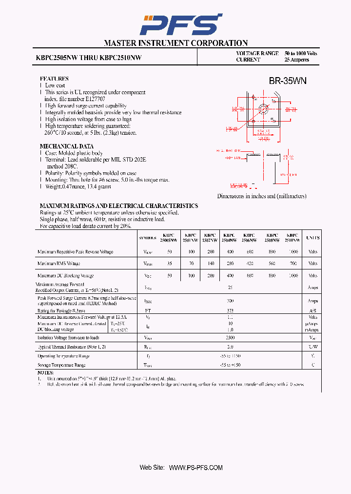 KBPC2505NW_2759333.PDF Datasheet