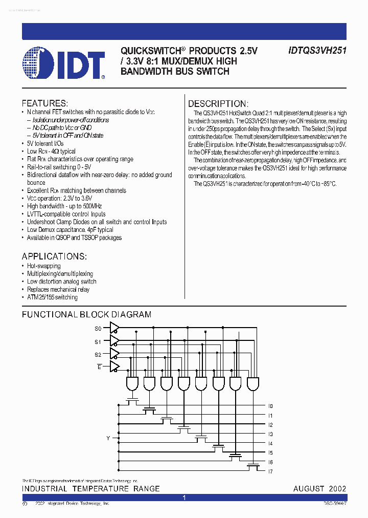 IDTQS3VH251_2761590.PDF Datasheet