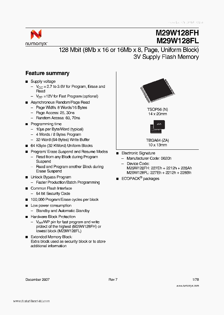 M29W128FH_2761693.PDF Datasheet