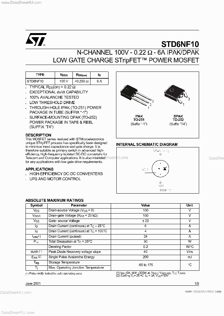 STD6NF10_2764936.PDF Datasheet