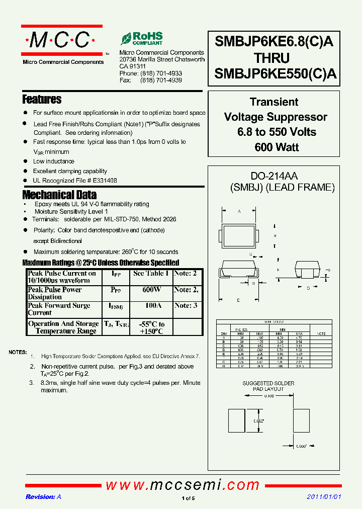 SMBJP6KE100A_2770384.PDF Datasheet