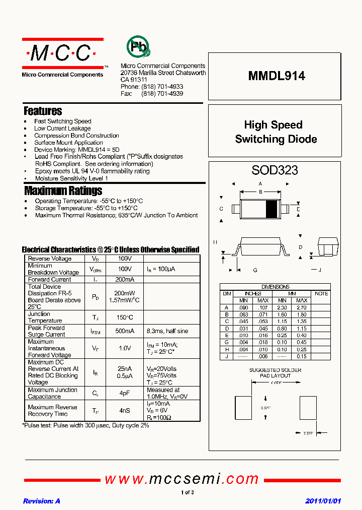 MMDL914_2778735.PDF Datasheet