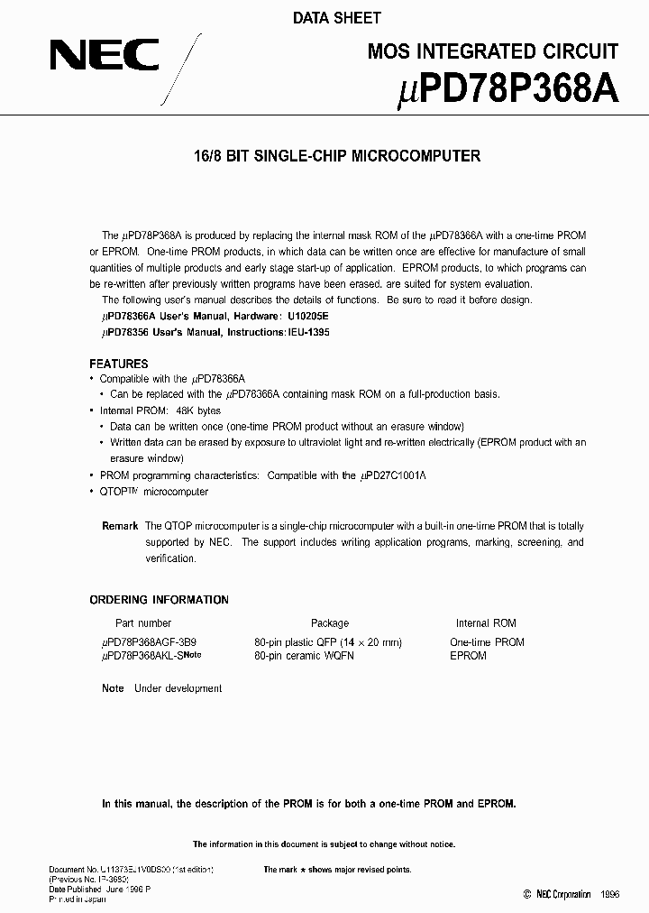 UPD78P368AGF-3B9_2805946.PDF Datasheet
