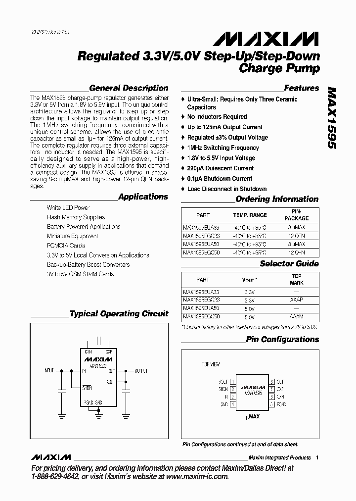 MAX1595EGC33_2822058.PDF Datasheet