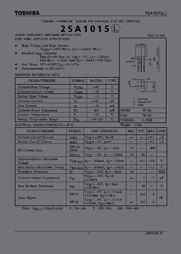 2SA1015LGR_2859197.PDF Datasheet