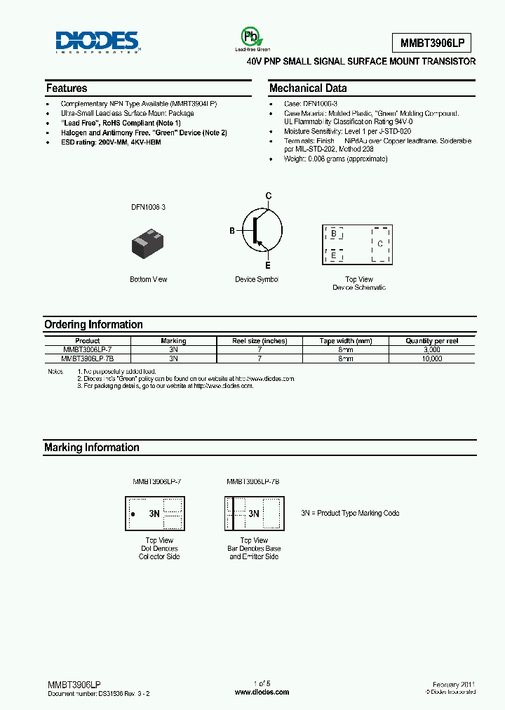 MMBT3906LP-7B_2875814.PDF Datasheet