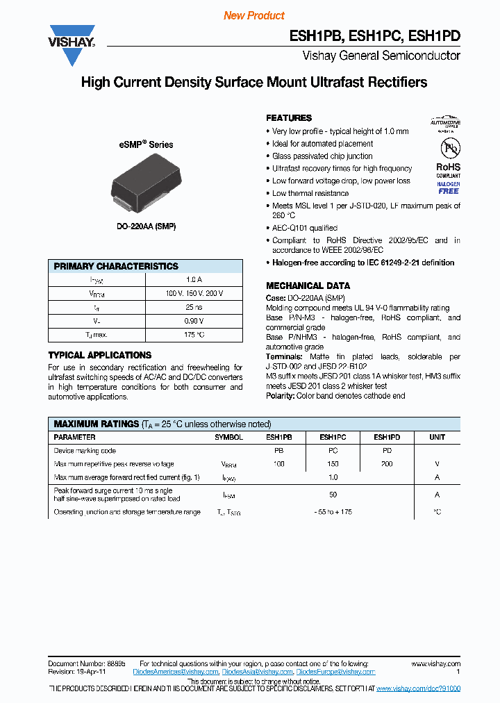 ESH1PB-M3-84A_2917722.PDF Datasheet