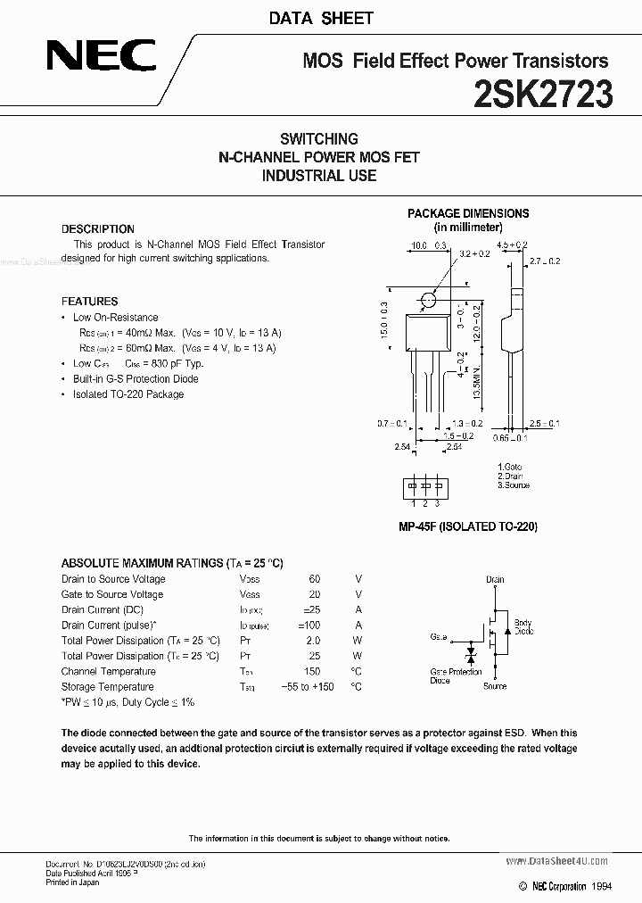 K2723_2918923.PDF Datasheet