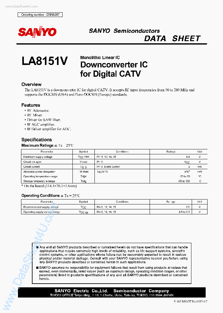 LA8151V_2926477.PDF Datasheet