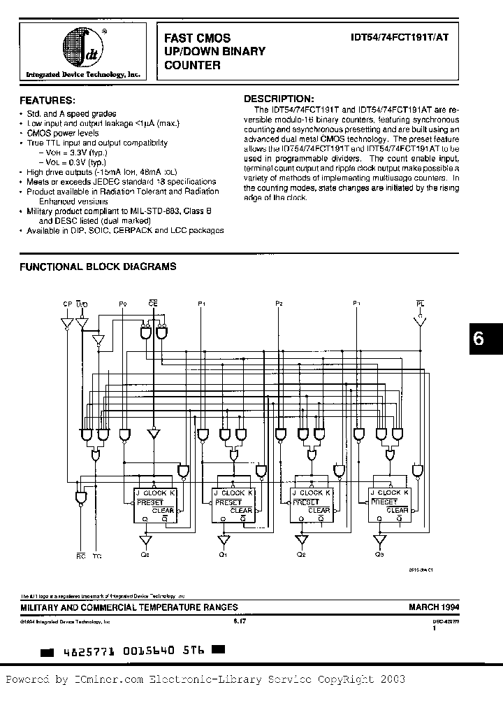 IDT54FCT191ATDB_2983927.PDF Datasheet