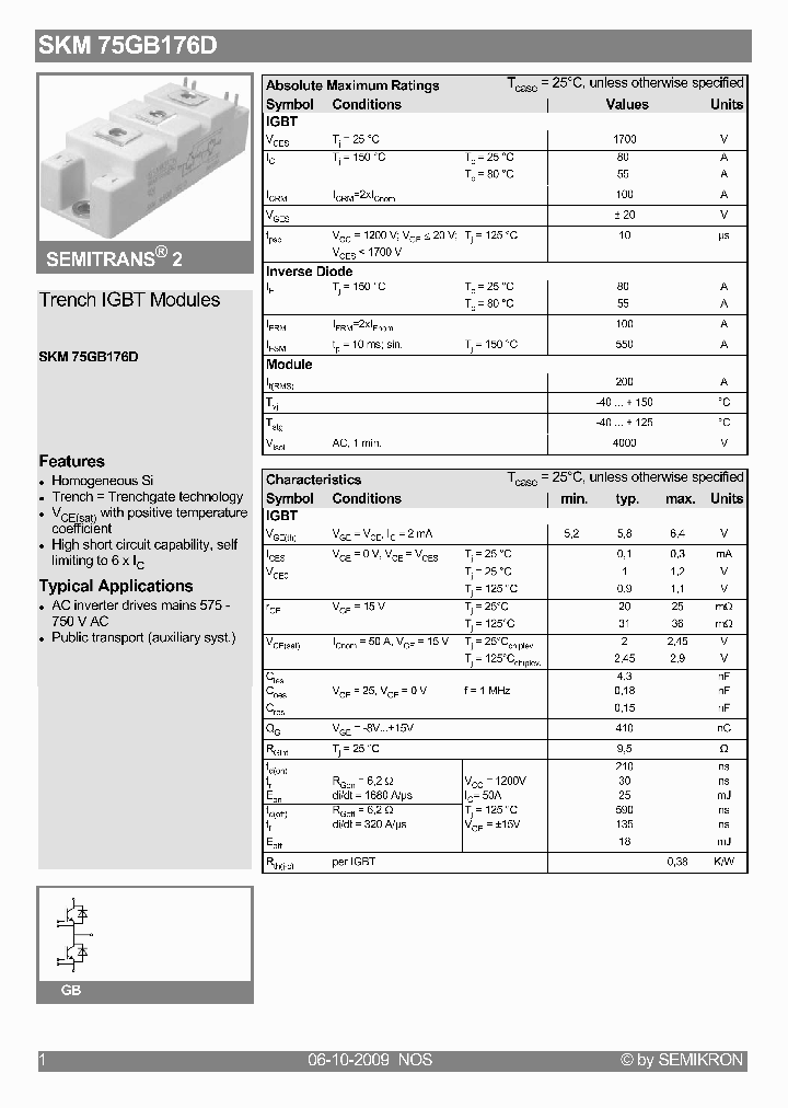 SKM75GB176D09_2990644.PDF Datasheet