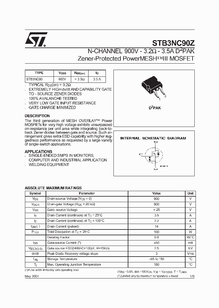 STB3NC90ZT4_3019768.PDF Datasheet