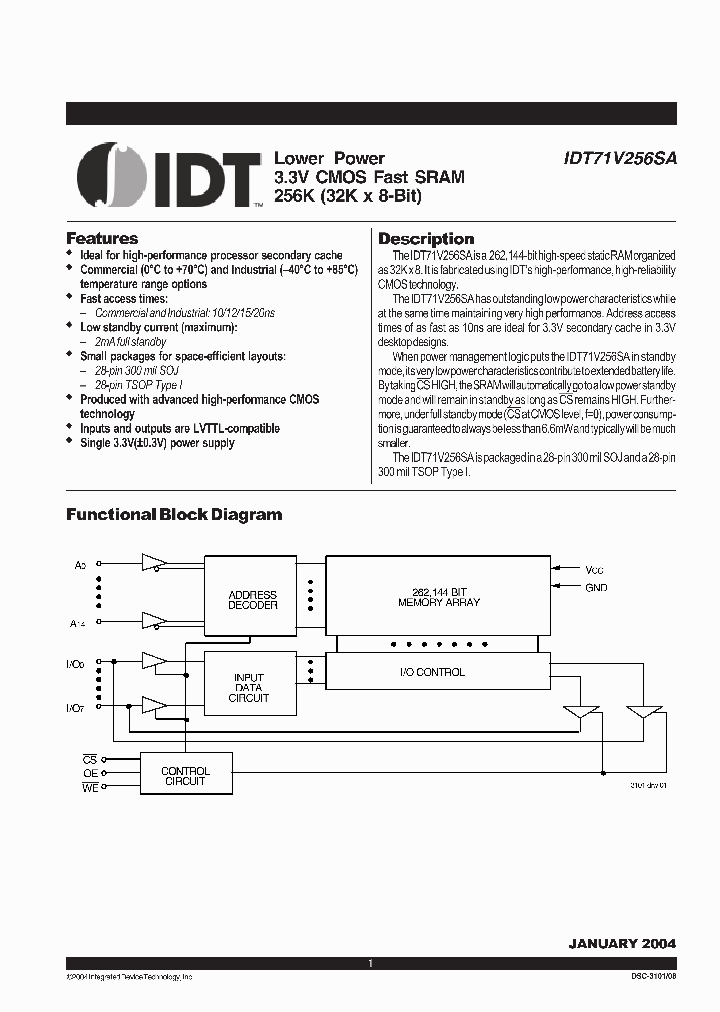 IDT71V256SA15YGI8_3062895.PDF Datasheet