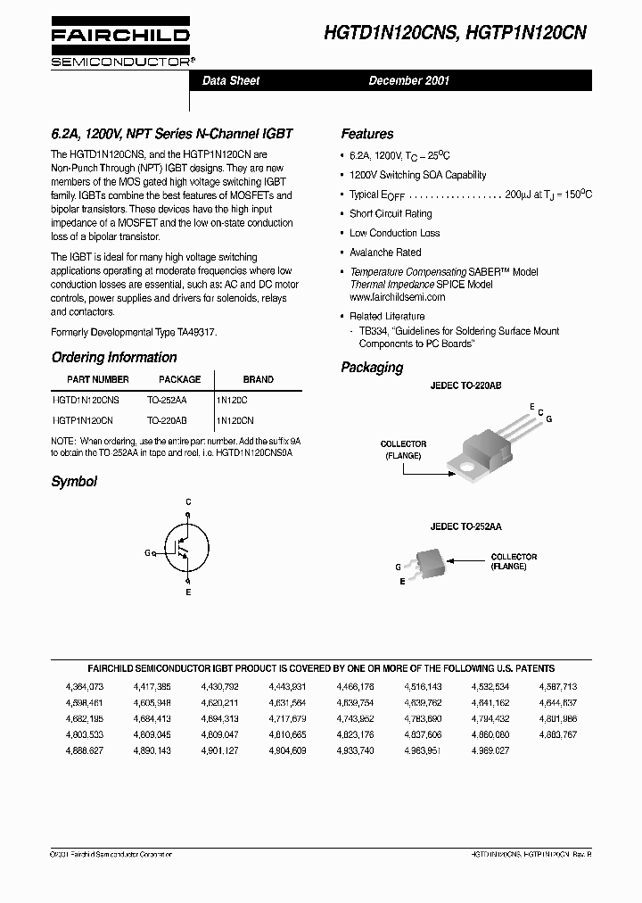 HGTD1N120CNS_3100899.PDF Datasheet