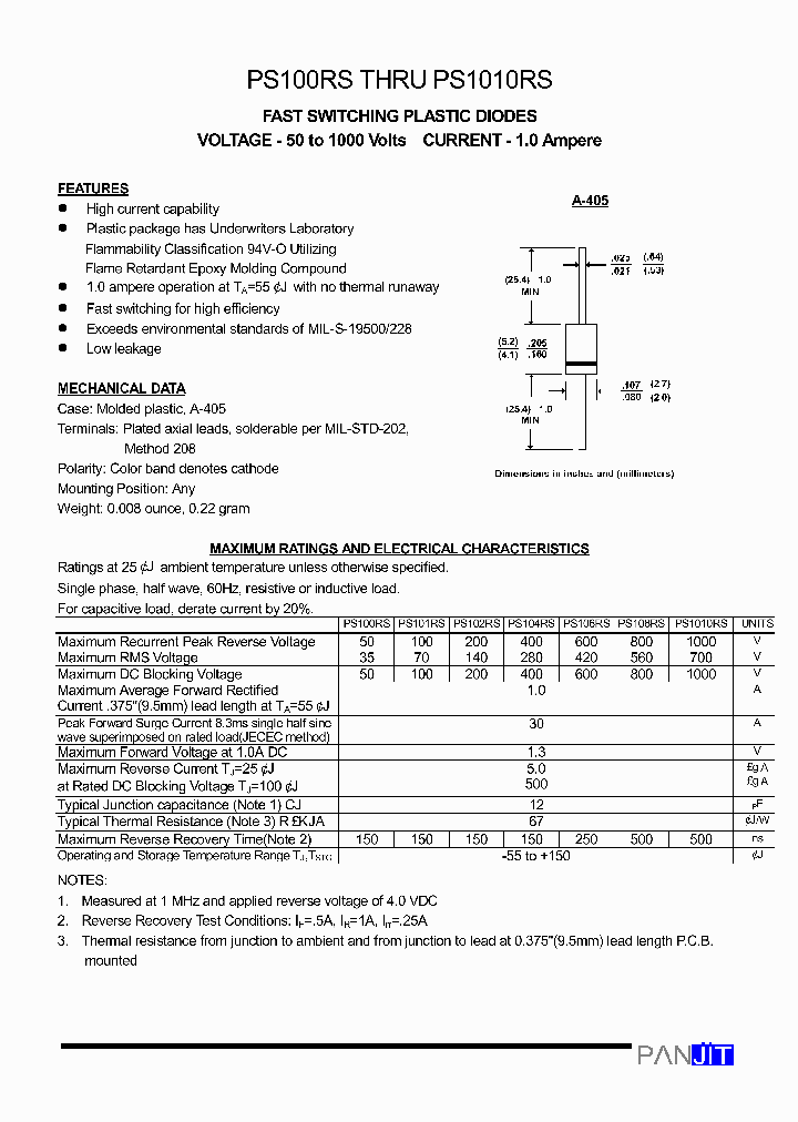 PS1010RS_3101291.PDF Datasheet