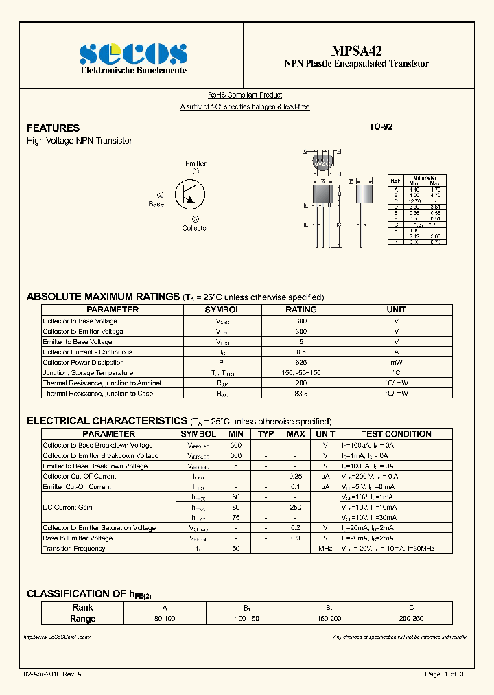 MPSA42_3108441.PDF Datasheet