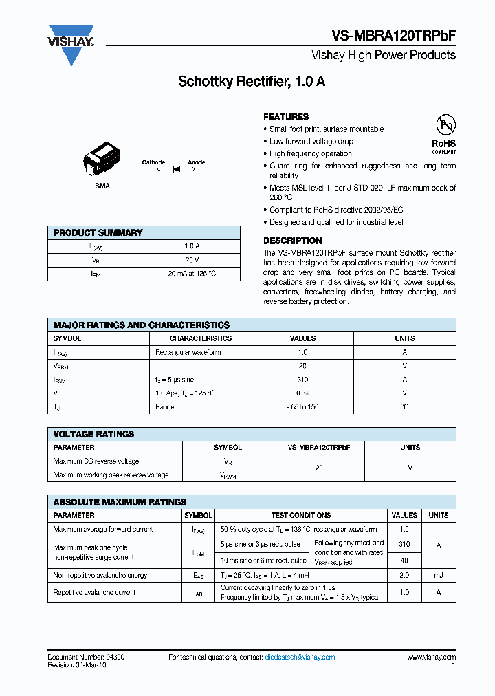 MBRA120TRPBF10_3115007.PDF Datasheet