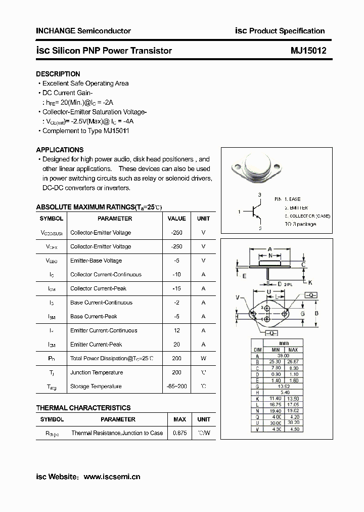 MJ15012_3120036.PDF Datasheet