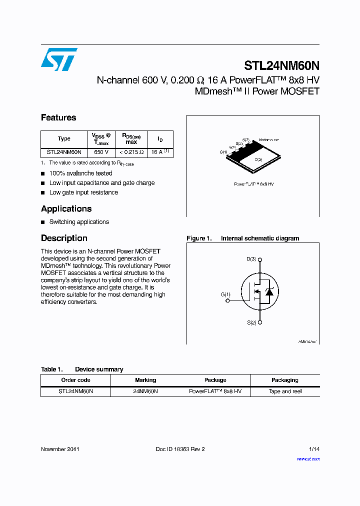 STL24NM60N_3126783.PDF Datasheet