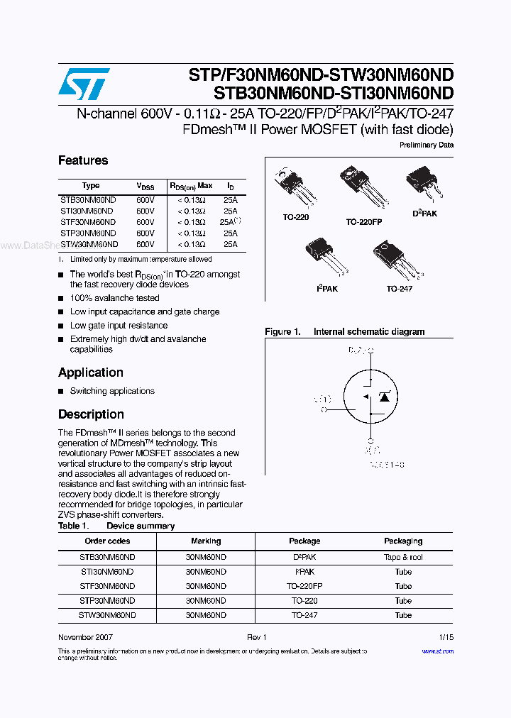 STF30NM60ND_3153430.PDF Datasheet