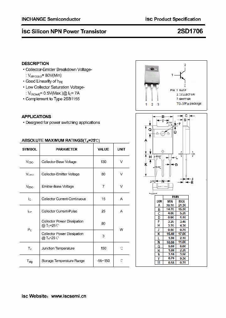 2SD1706_3161155.PDF Datasheet